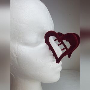 Elegant Red Velvet "Love Heart" Hair Clip